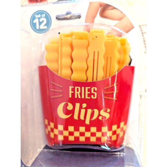 Crinkle-Cut Fries Bag Clips Set of 12 French-Fry Holder Magnetic for Fridge NIP - Picture 2 of 5